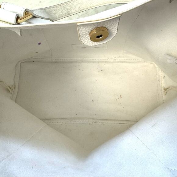 Steve Madden White Faux Leather Large Satchel Shoulder Bag Purse - Picture 11 of 13